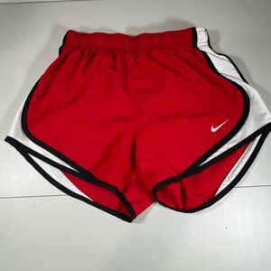 NIKE Women's Red, Black And White Dri-Fit Lined Running Shorts Size Small